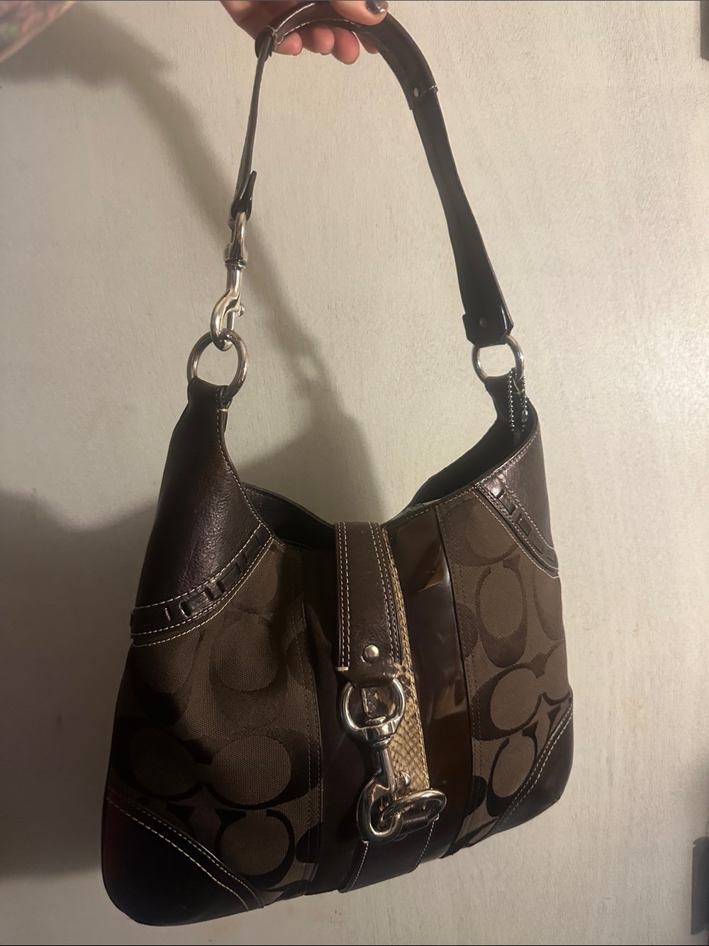 Coach Brown Signature Hobo Bag